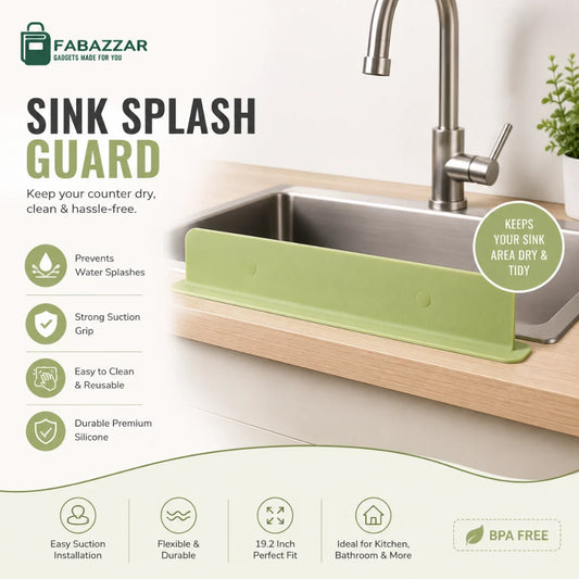 Silicone Sink Splash Guard - Water Splash Guard for Kitchen, Pack of Two